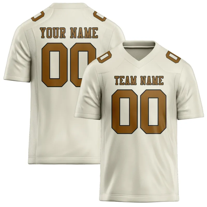 Custom Cream Khaki Football Jersey made by Tailorly
