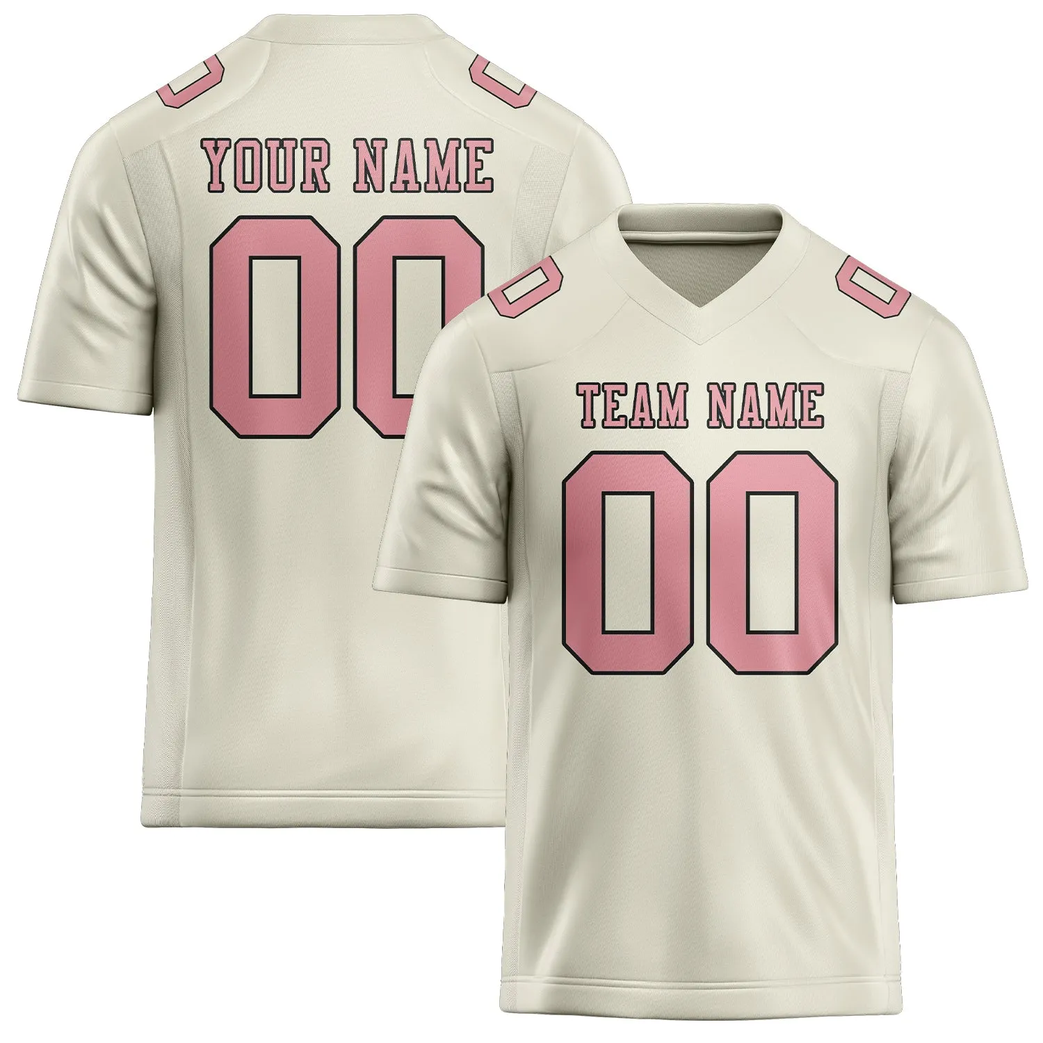Custom Cream Light Pink Football Jersey sold by Tailorly