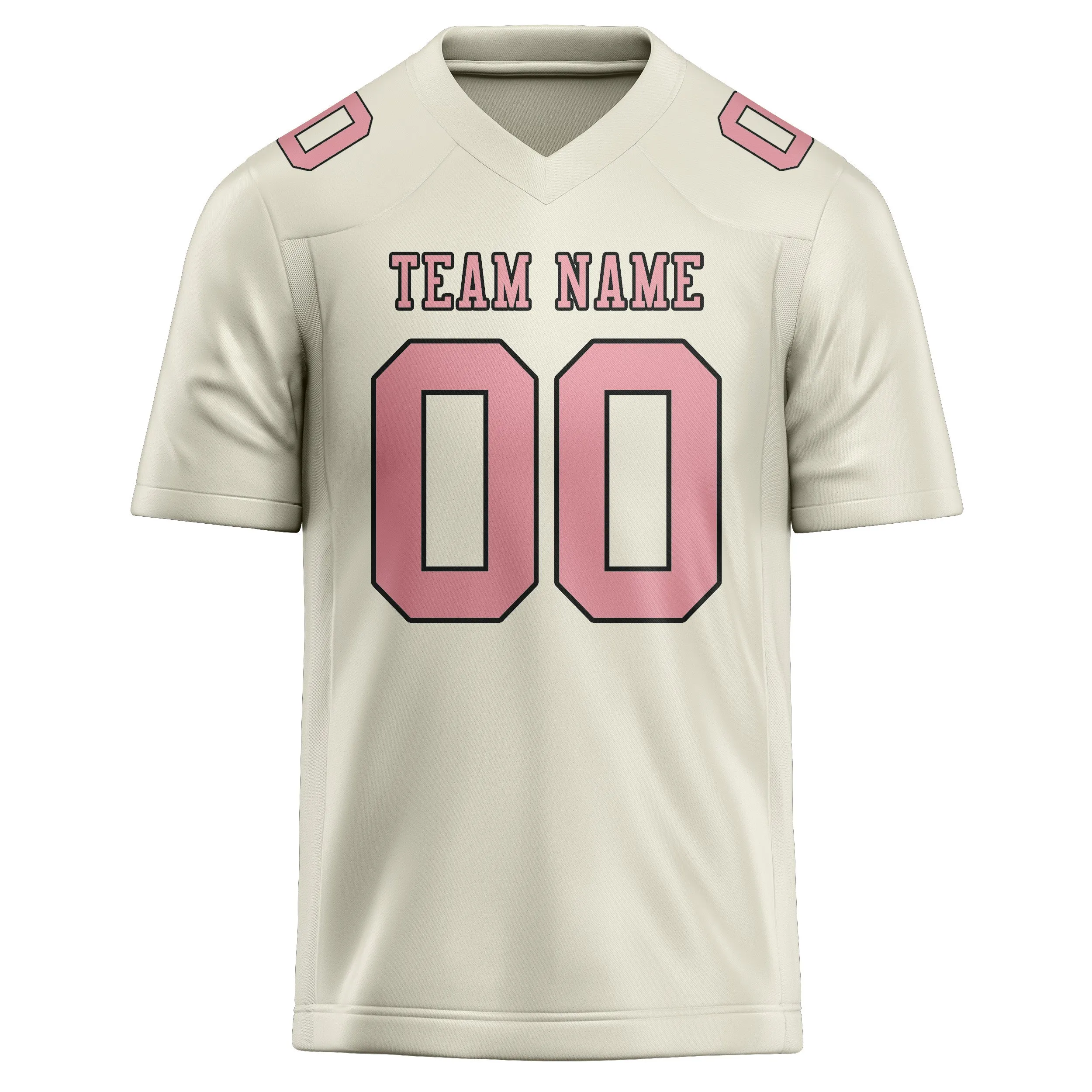 Custom Cream Light Pink Football Jersey sold by Tailorly product image thumbnail 2