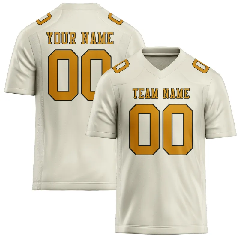 Custom Cream Yellow Football Jersey made by Tailorly