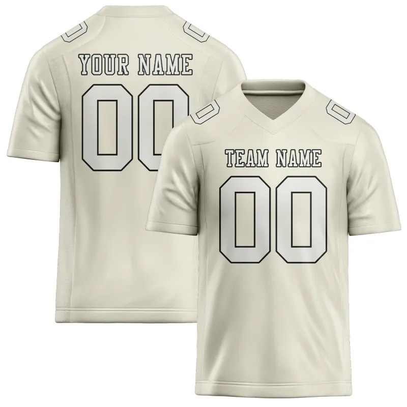 Custom Cream White Football Jersey made by Tailorly