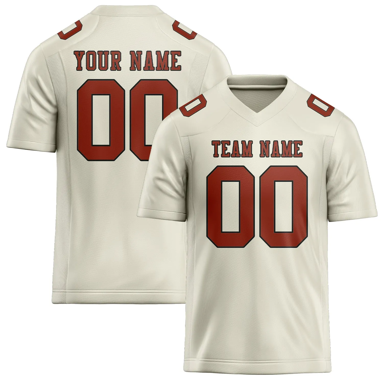 Custom Cream Coral Red Football Jersey sold by Tailorly