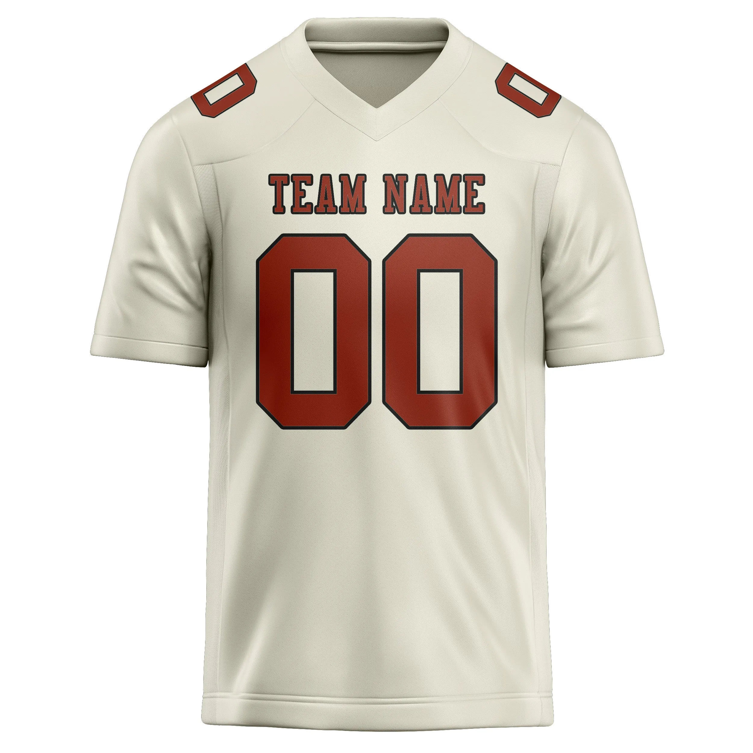 Custom Cream Coral Red Football Jersey sold by Tailorly product image thumbnail 2