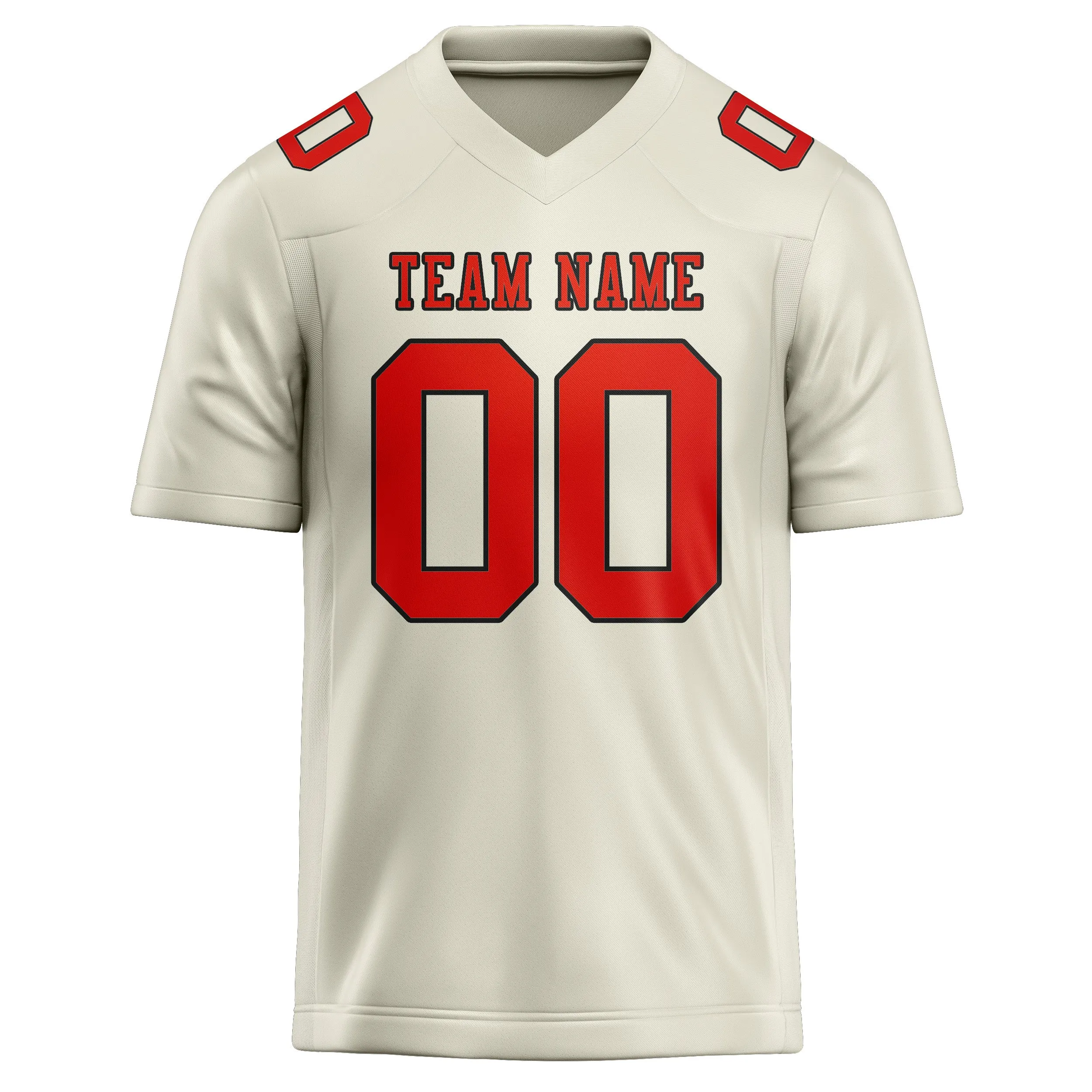 Custom Cream Orange Red Football Jersey sold by Tailorly product image thumbnail 2