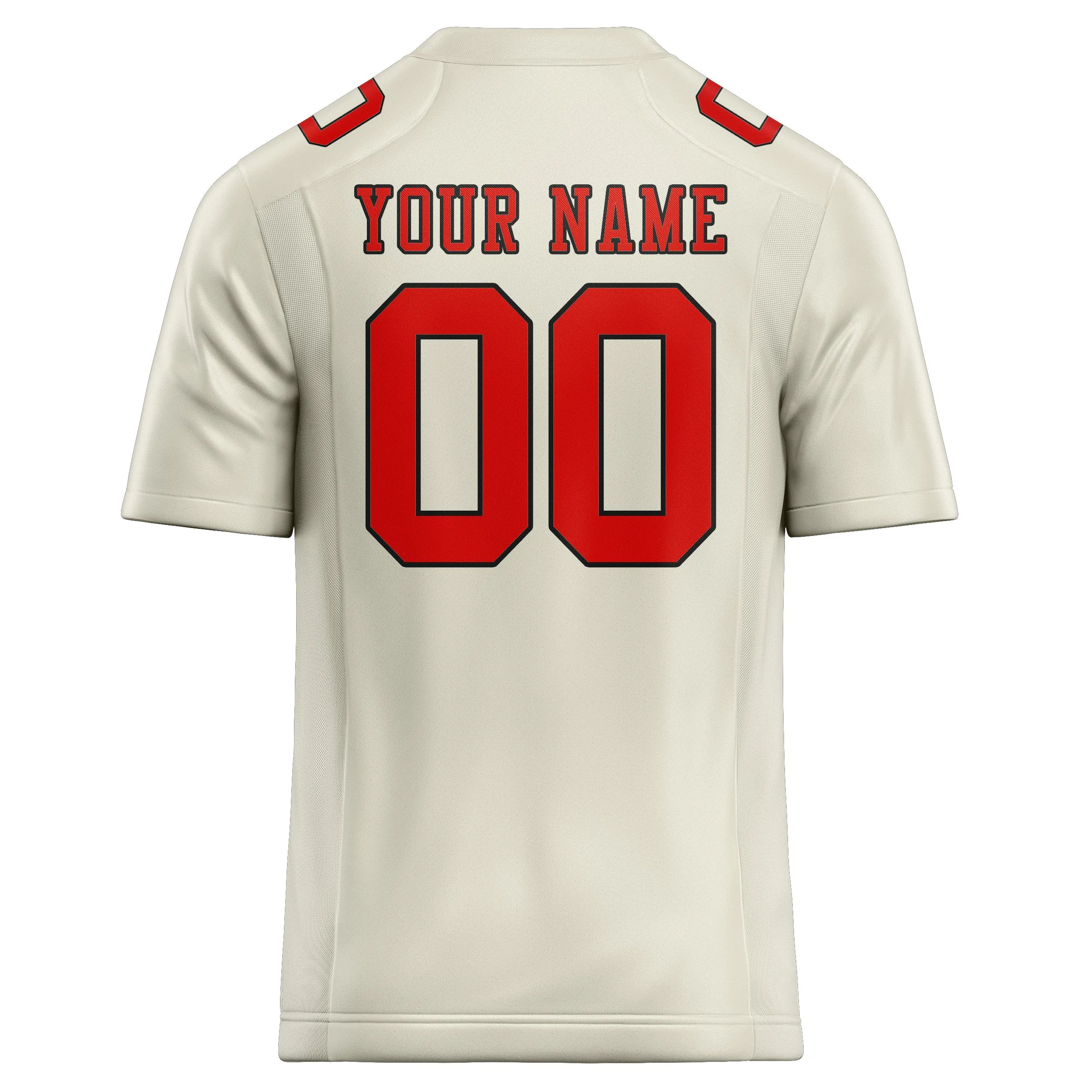 Custom Cream Orange Red Football Jersey sold by Tailorly product image thumbnail 3