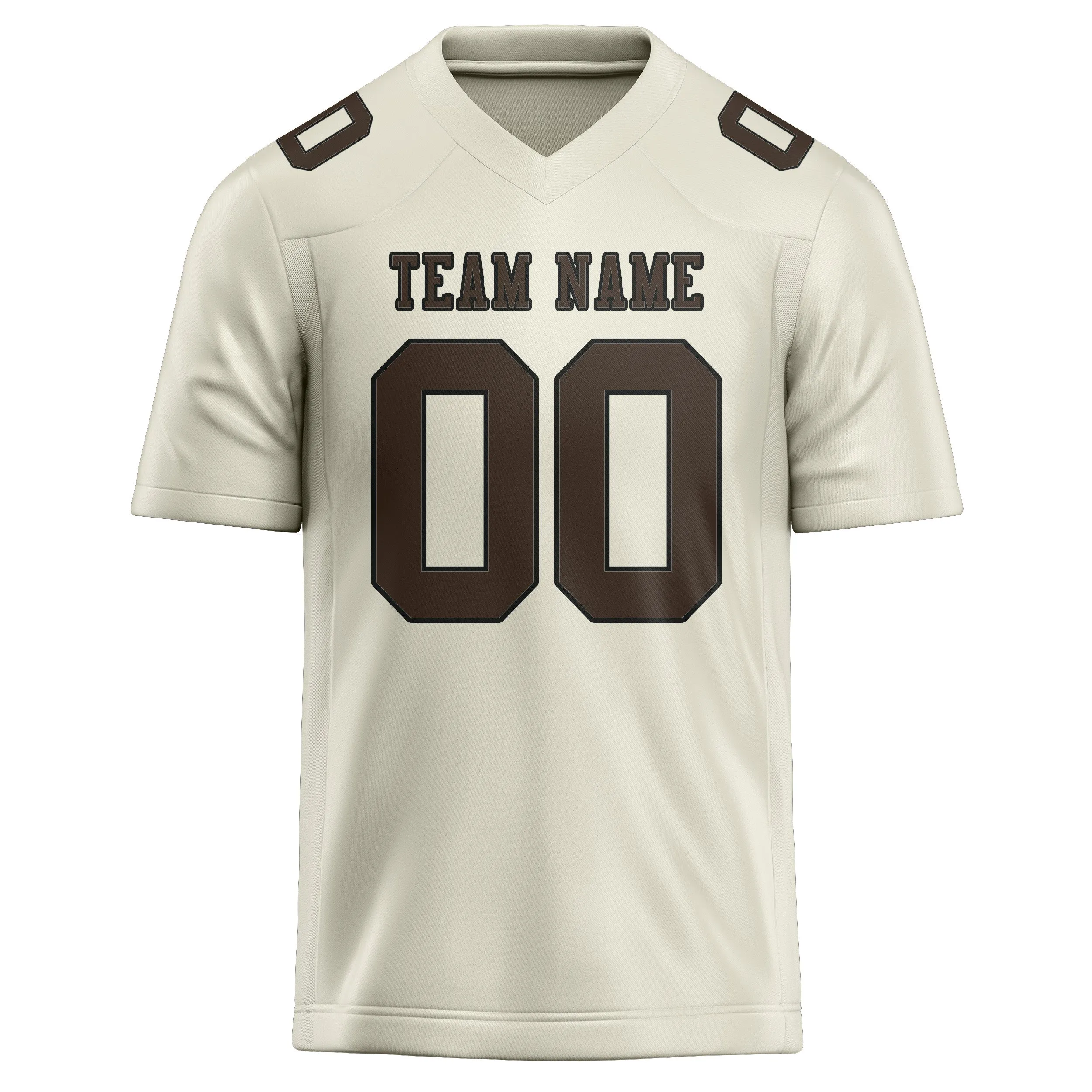 Custom Cream Brown Football Jersey sold by Tailorly product image thumbnail 2