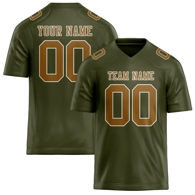 Custom Olive Khaki Football Jersey made by Tailorly