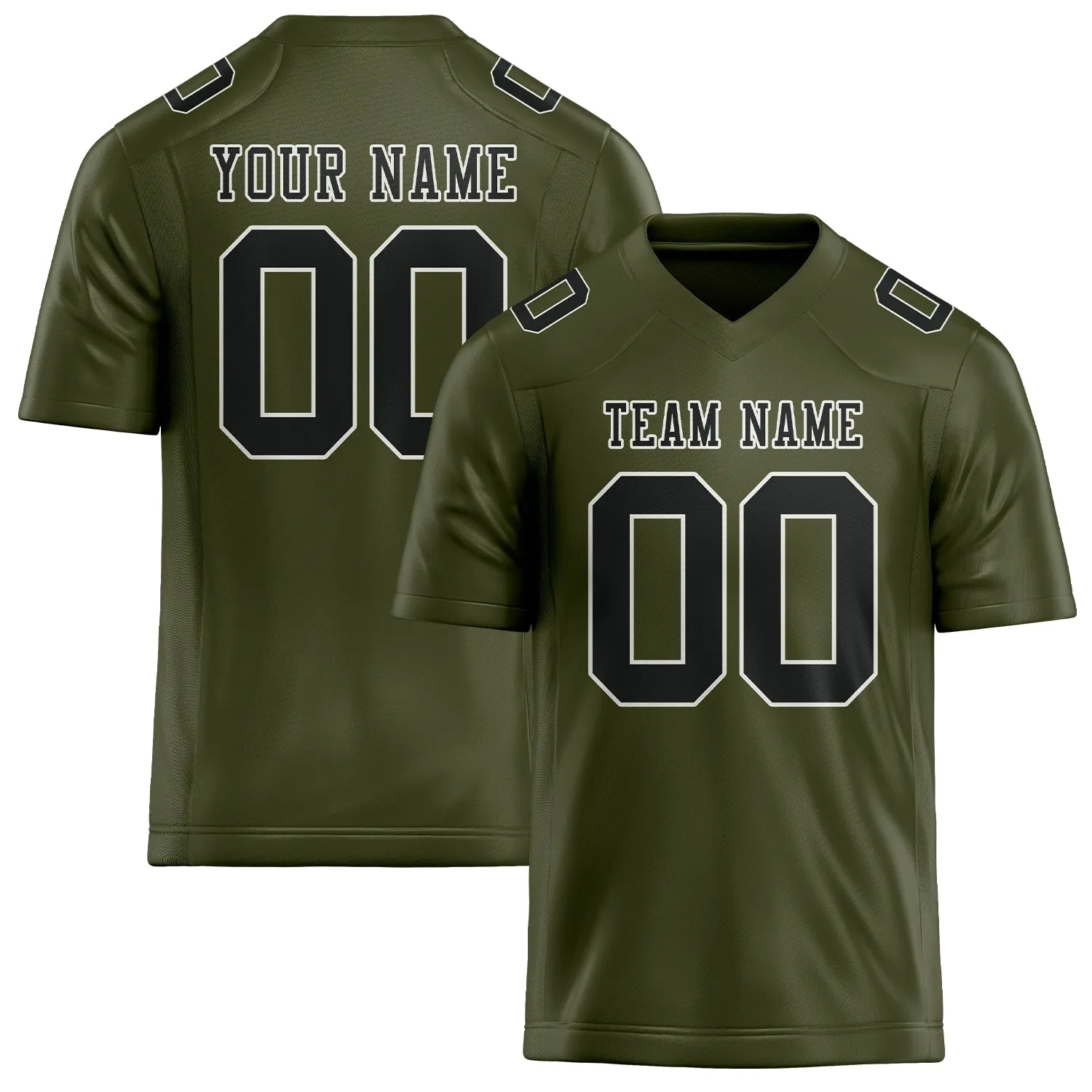 Custom Olive Black Football Jersey sold by Tailorly