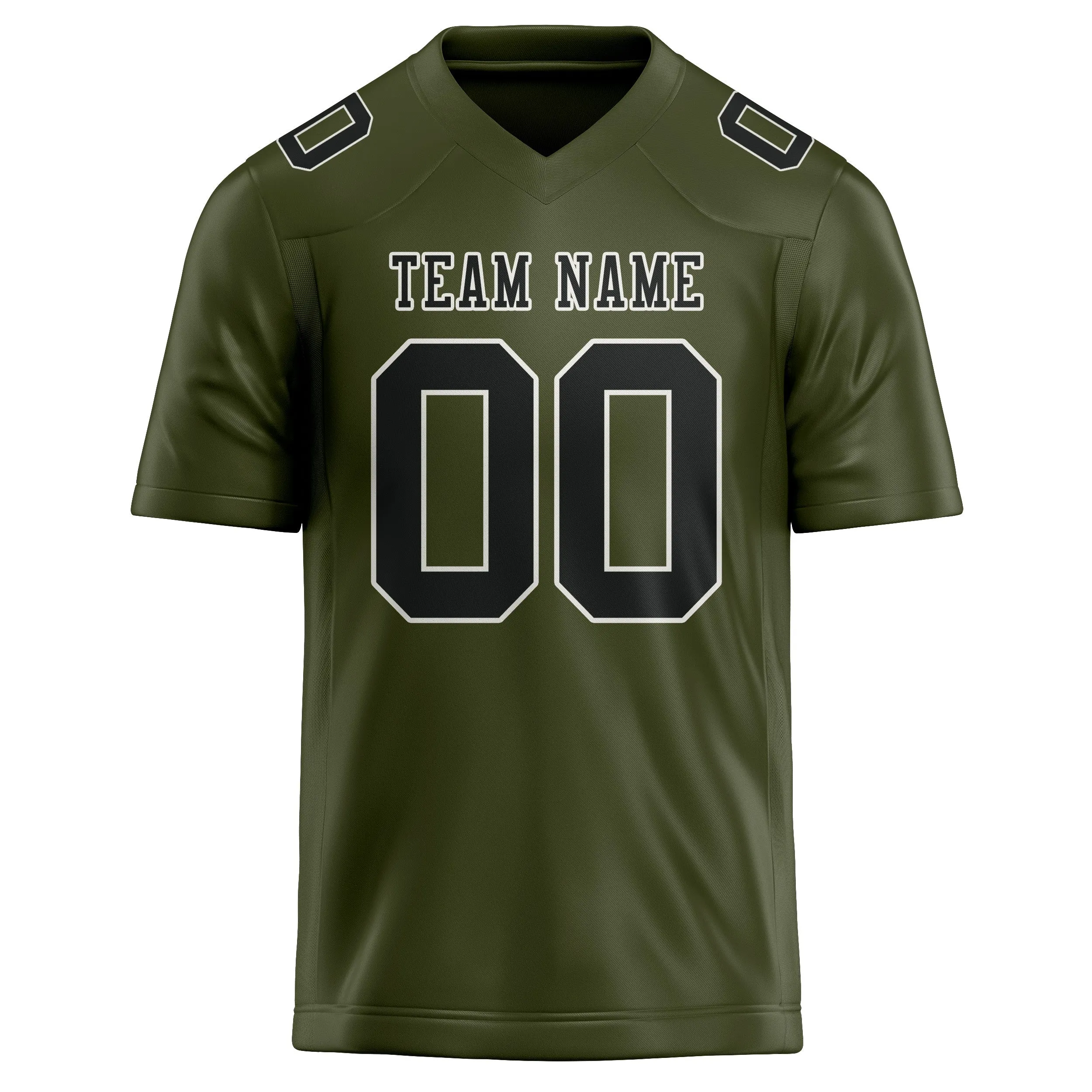 Custom Olive Black Football Jersey sold by Tailorly product image thumbnail 2