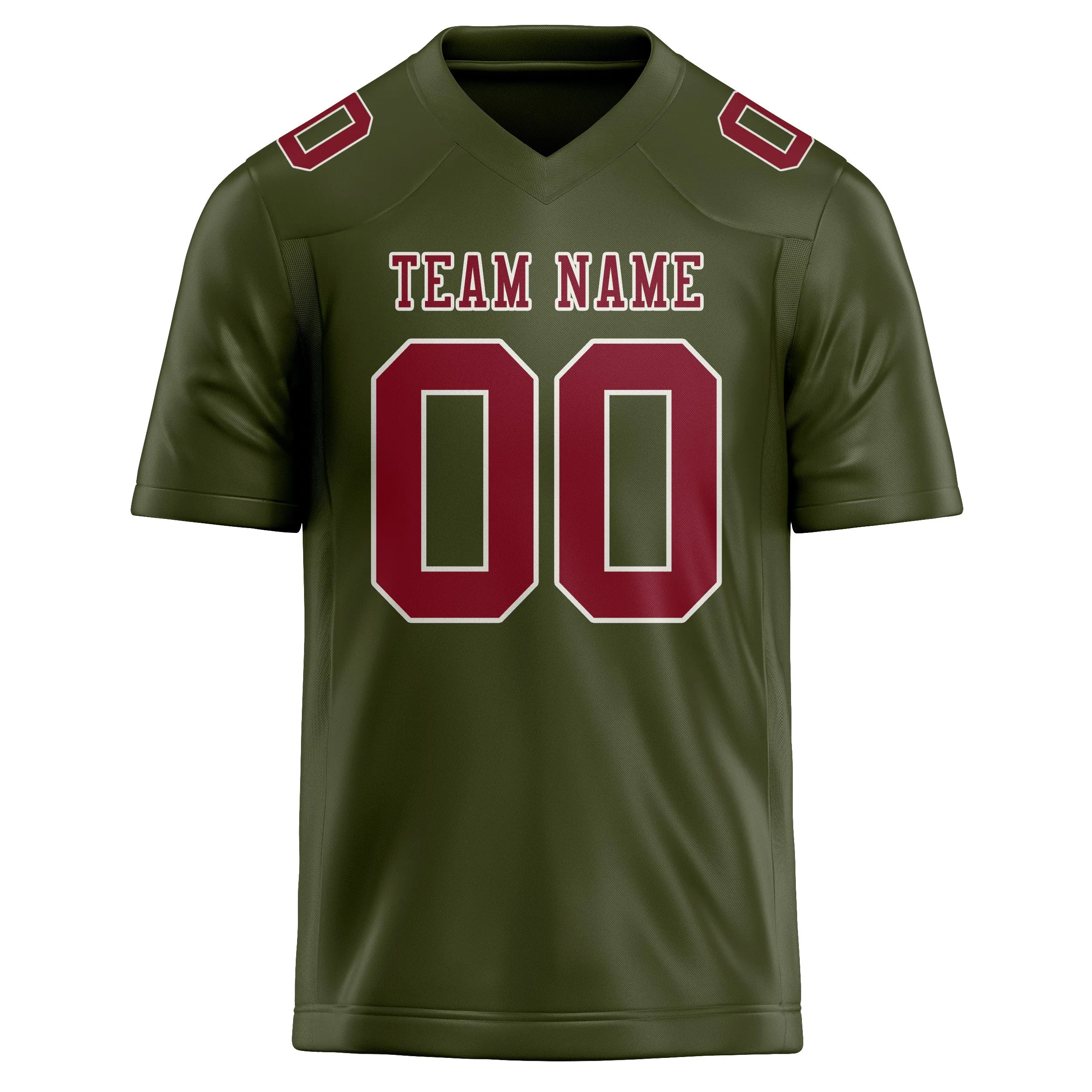 Custom Olive Crimson Red Football Jersey sold by Tailorly product image thumbnail 2