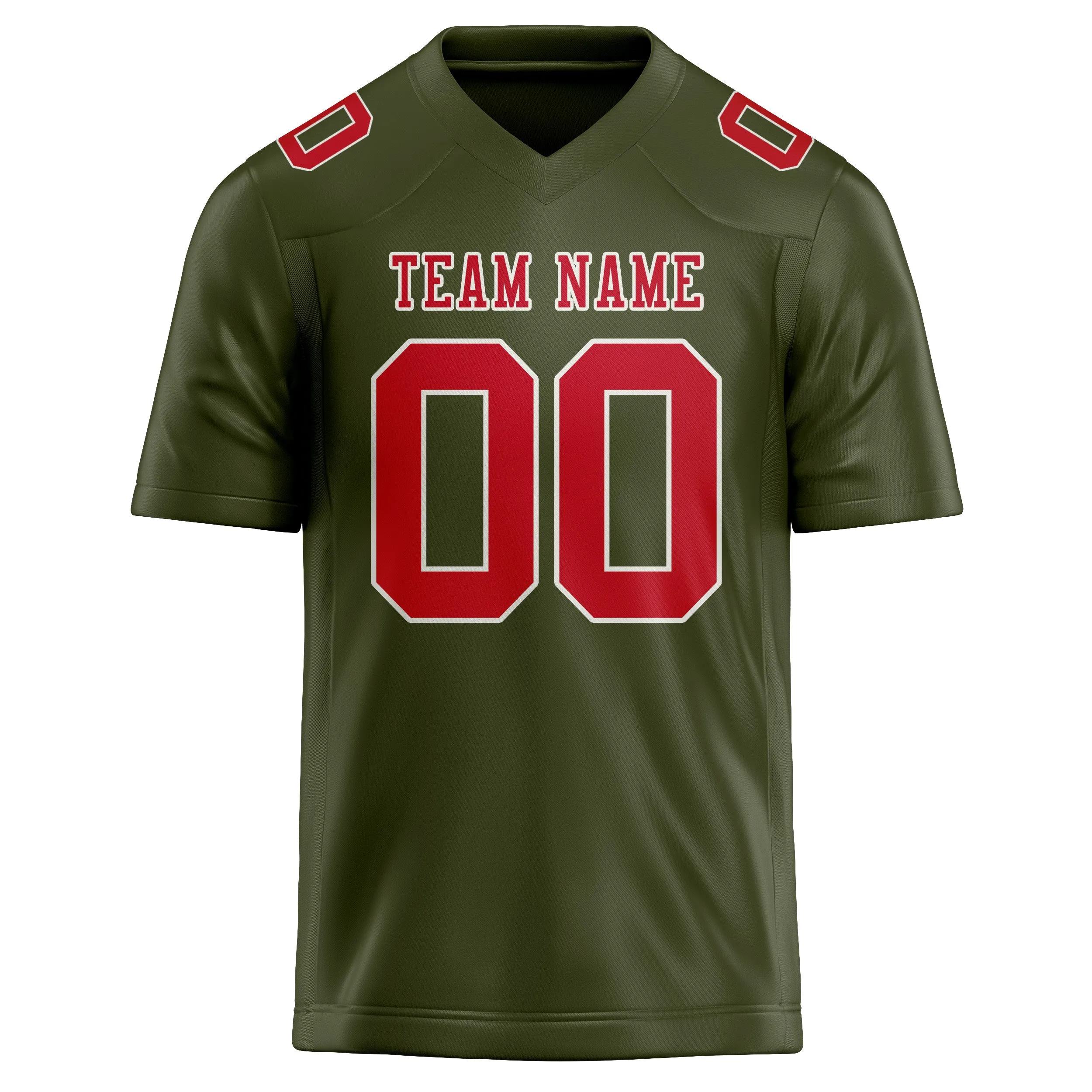 Custom Olive Red Football Jersey sold by Tailorly product image thumbnail 2