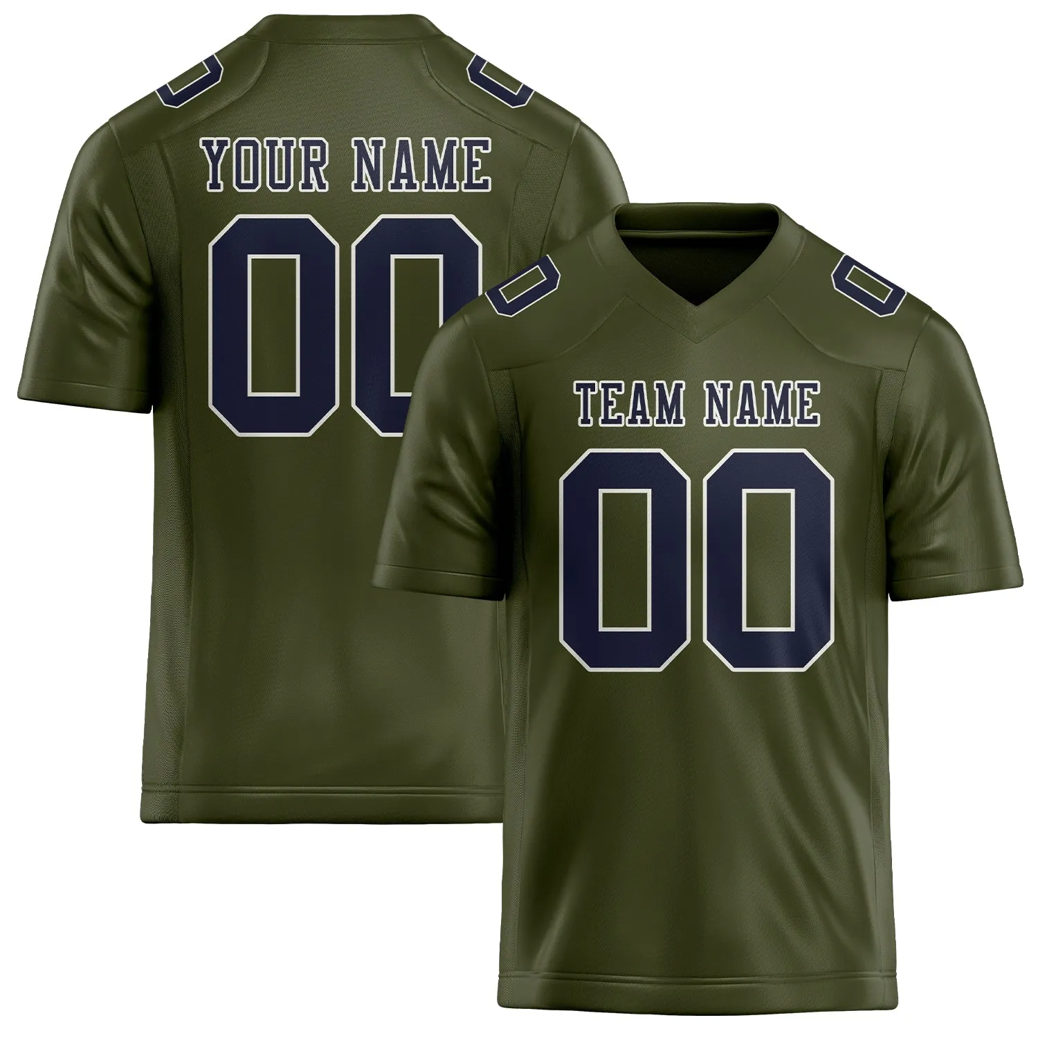 Custom Olive Navy Football Jersey sold by Tailorly