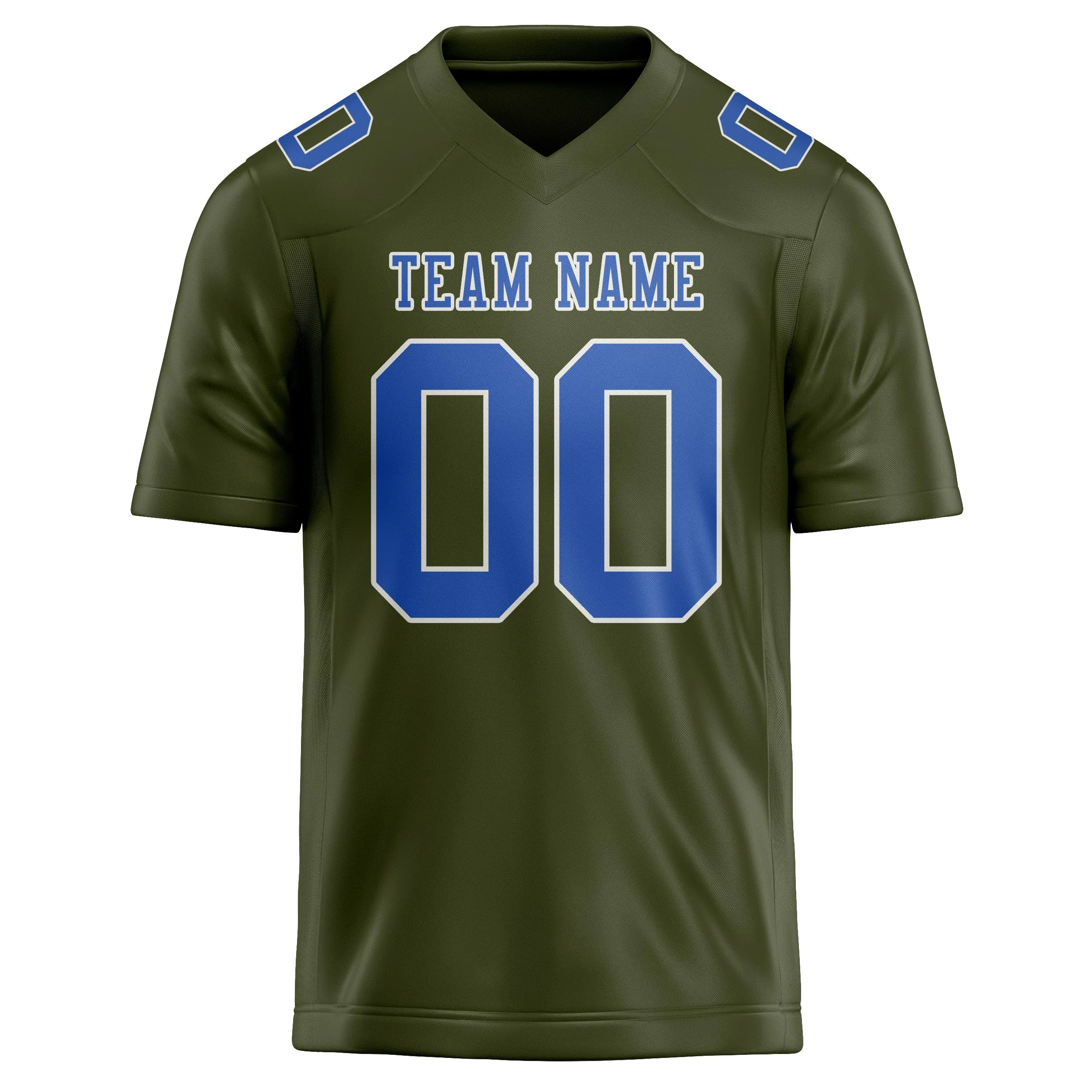 Custom Olive Sky Blue Football Jersey sold by Tailorly product image thumbnail 2