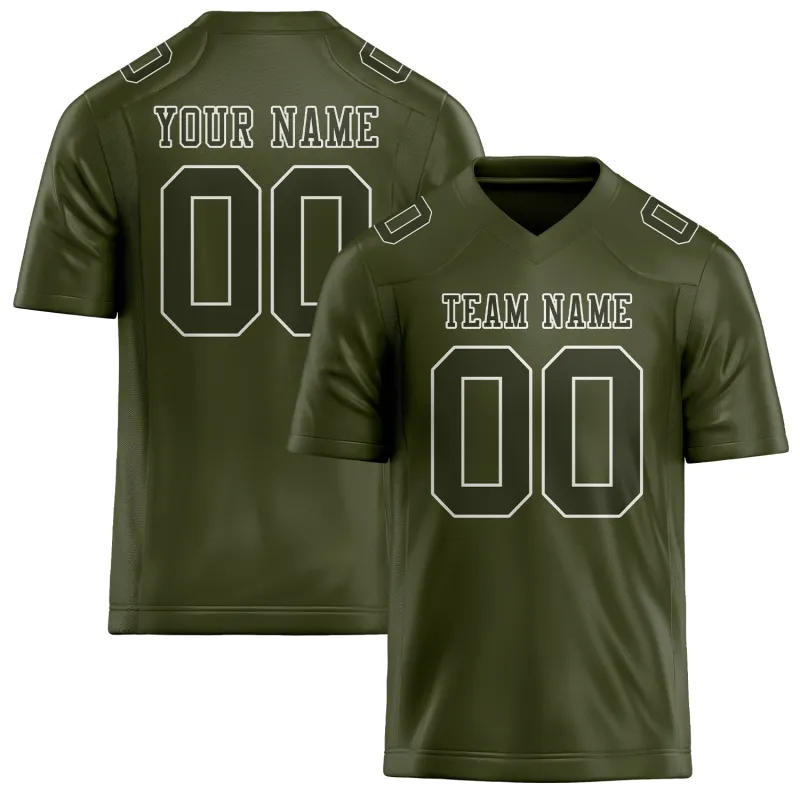 Custom Olive Olive Football Jersey made by Tailorly