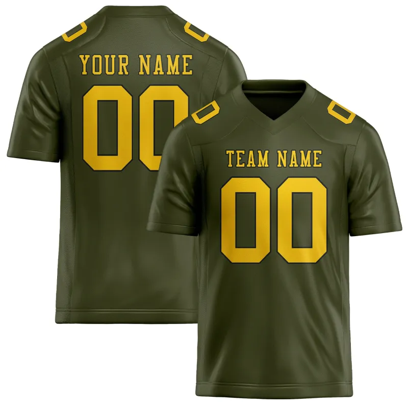 Custom Olive Gold Football Jersey made by Tailorly