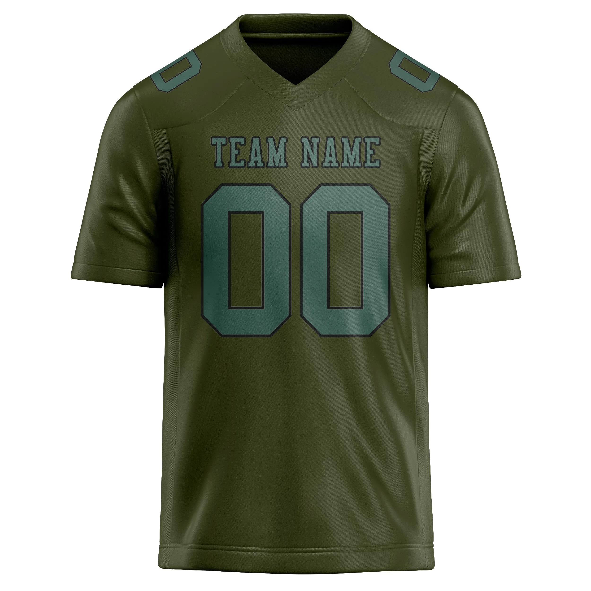 Custom Olive Blue Green Football Jersey sold by Tailorly product image thumbnail 2