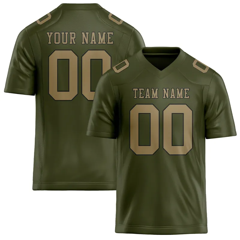 Custom Olive Light Khaki Football Jersey made by Tailorly