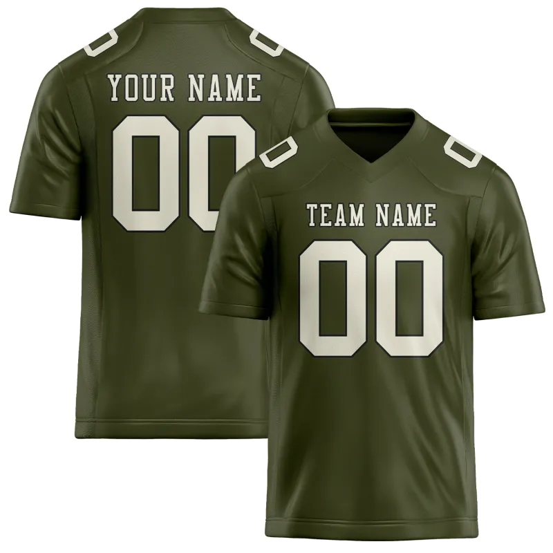 Custom Olive Cream Football Jersey made by Tailorly