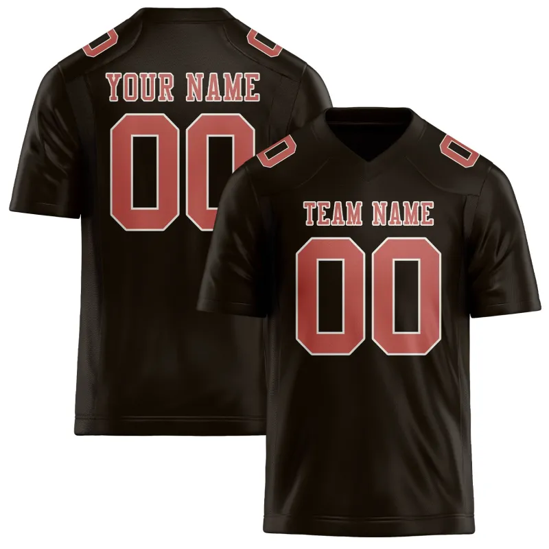 Custom Brown Copper Rose Football Jersey made by Tailorly
