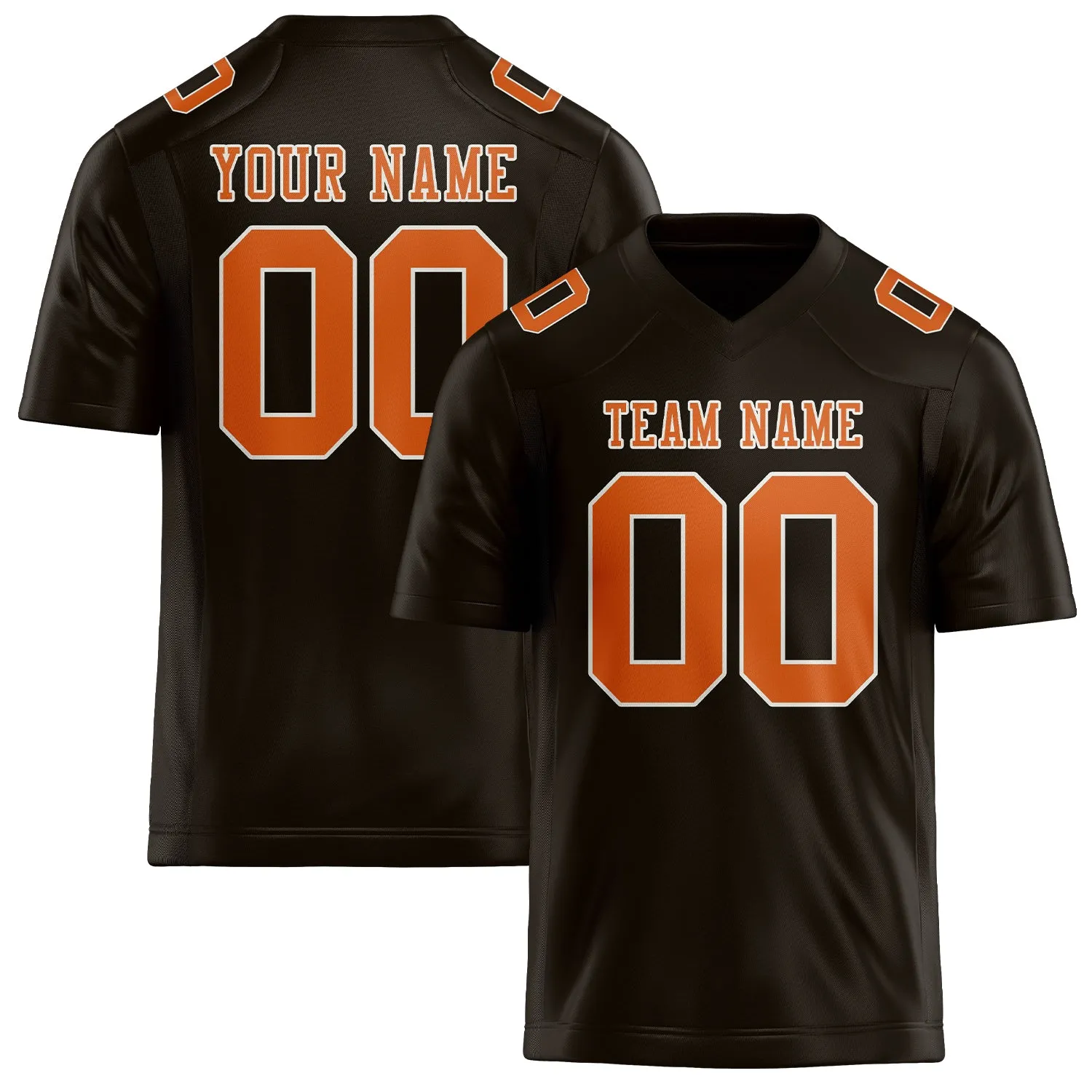 Custom Brown Orange Football Jersey sold by Tailorly