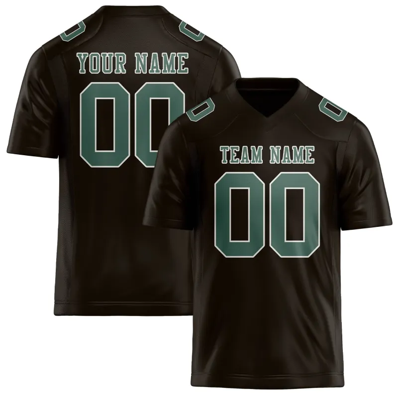 Custom Brown Blue Green Football Jersey made by Tailorly