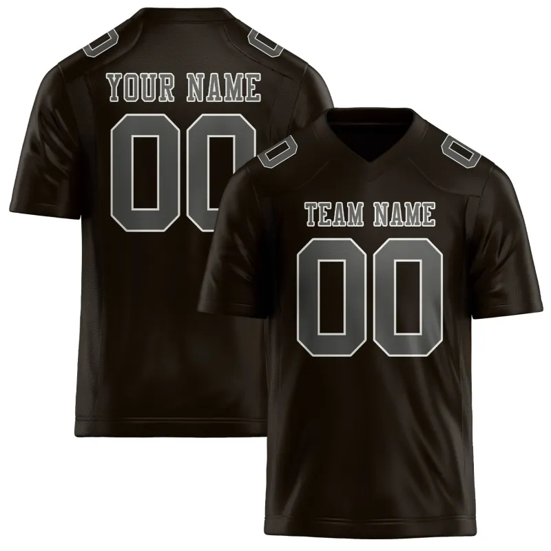 Custom Brown Dark Grey Football Jersey made by Tailorly