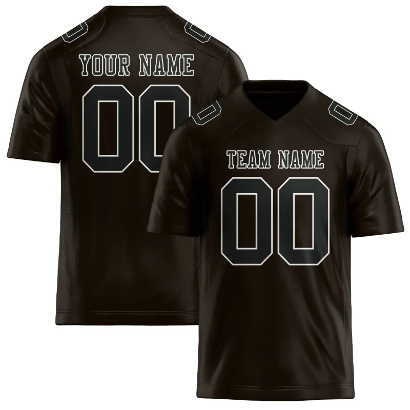 Custom Brown Black Football Jersey made by Tailorly
