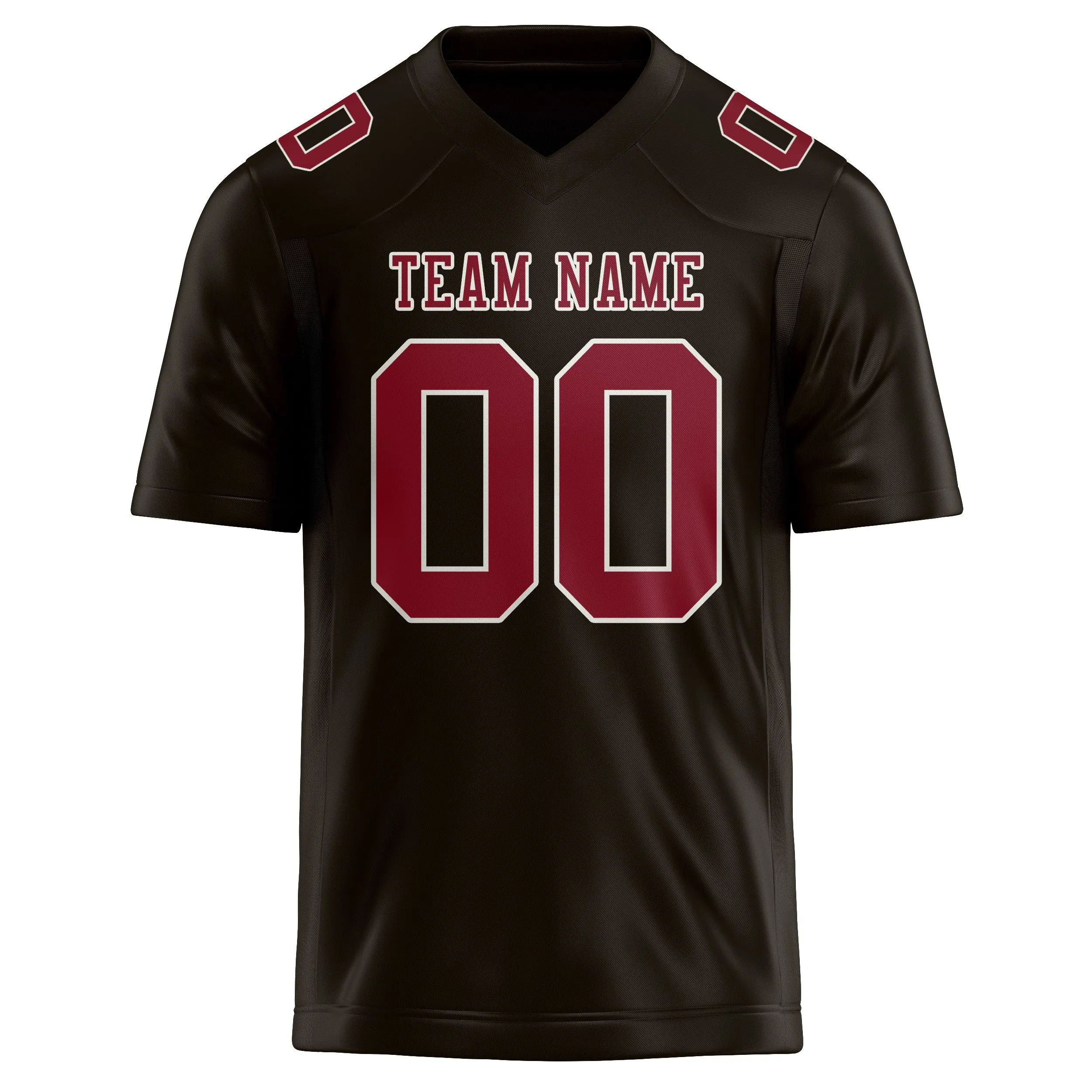 Custom Brown Crimson Red Football Jersey sold by Tailorly product image thumbnail 2