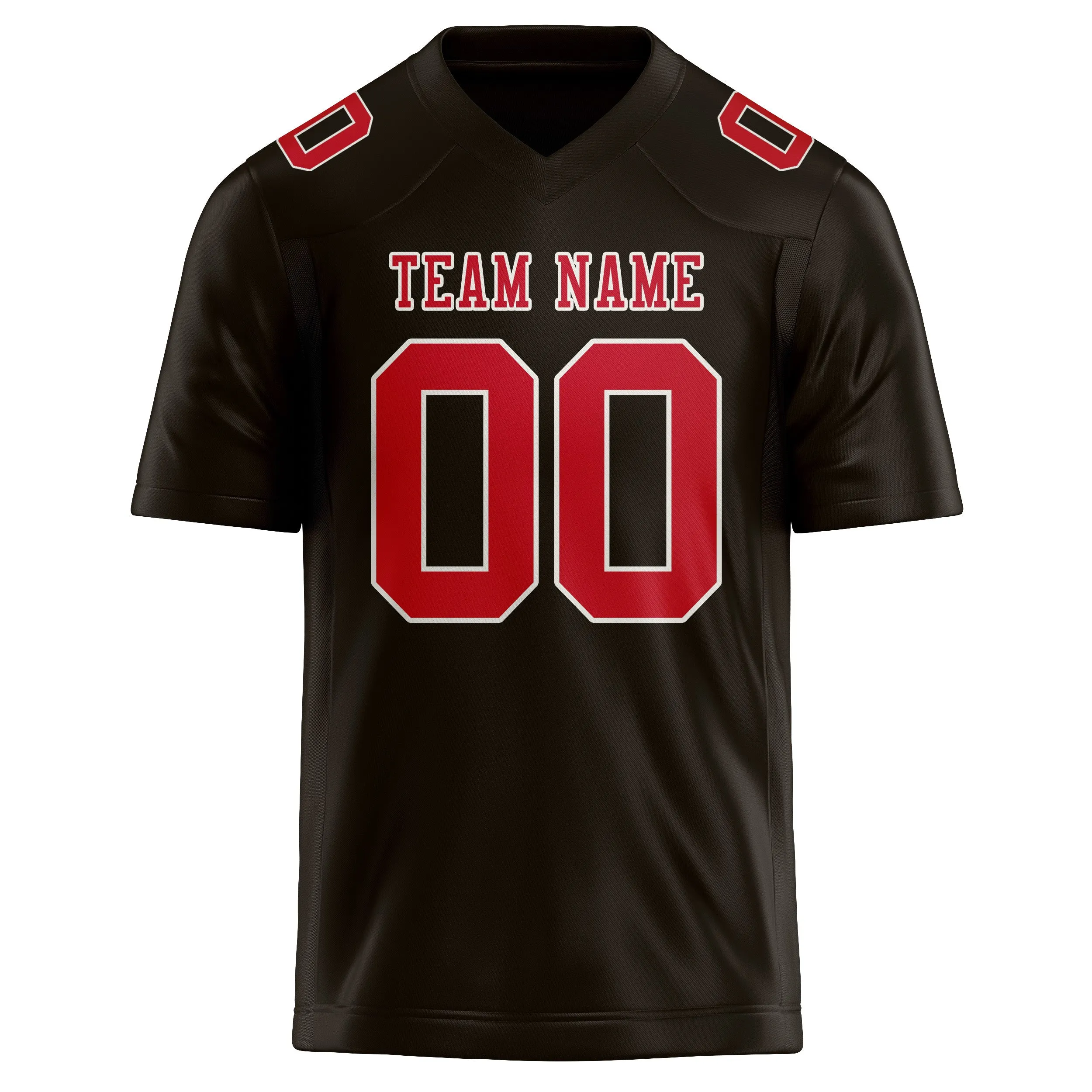 Custom Brown Red Football Jersey sold by Tailorly product image thumbnail 2