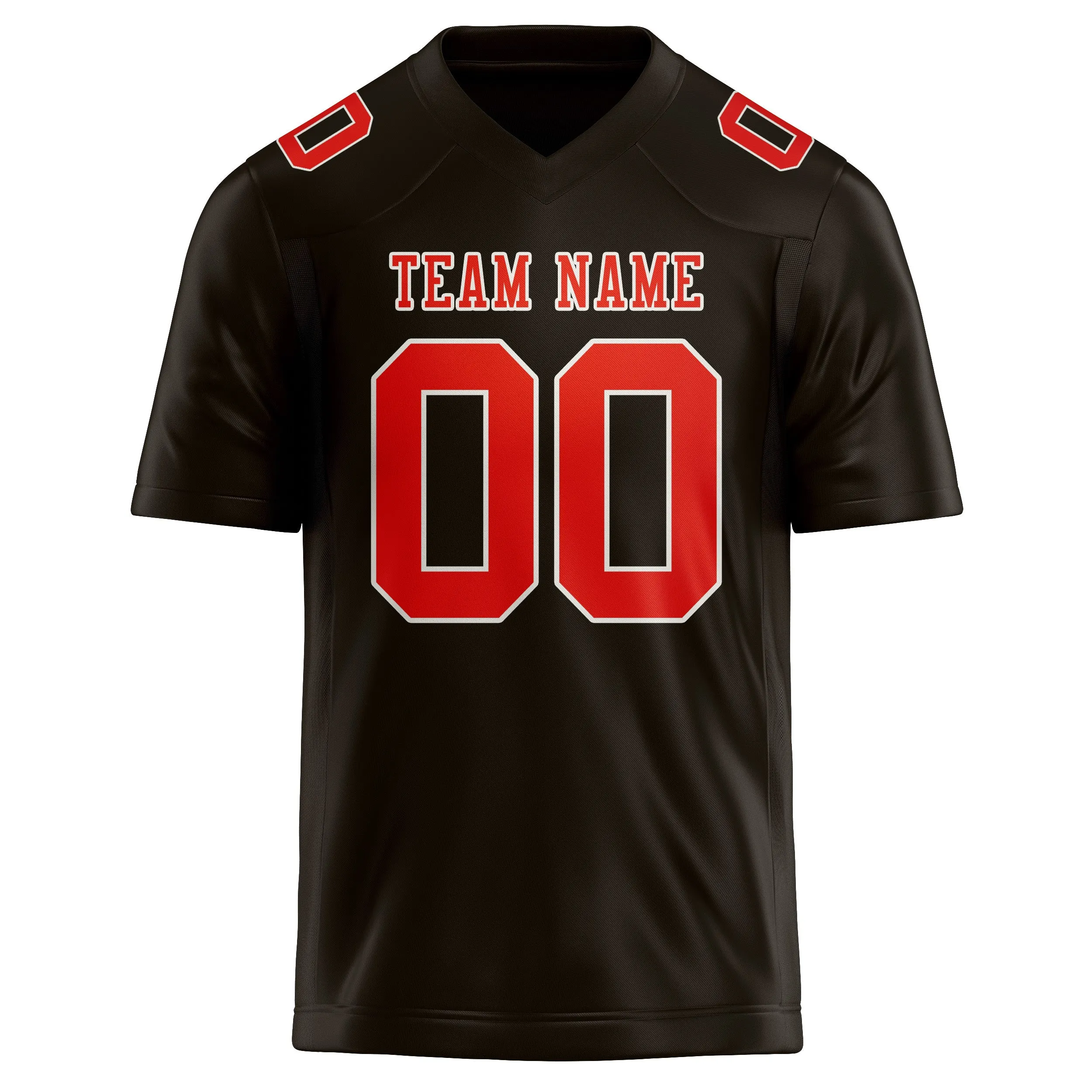 Custom Brown Orange Red Football Jersey sold by Tailorly product image thumbnail 2