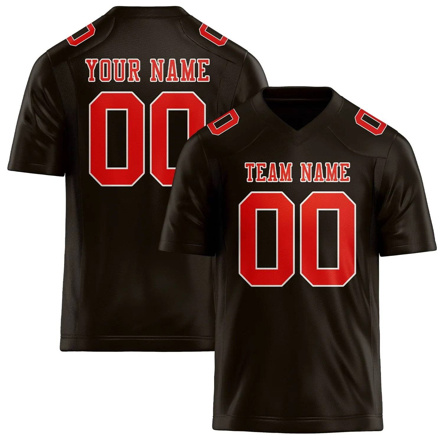 Custom Brown Orange Red Football Jersey sold by Tailorly
