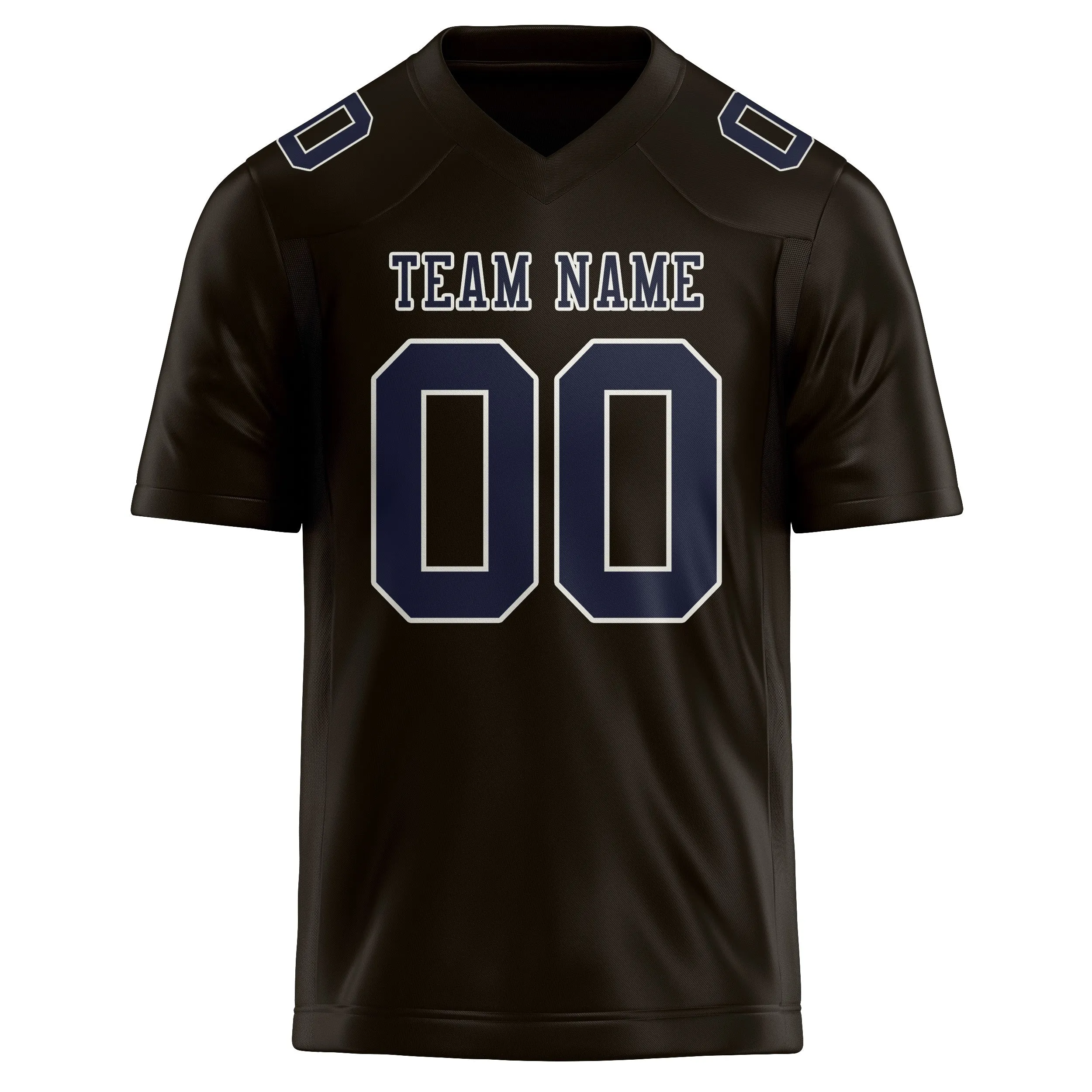 Custom Brown Navy Football Jersey sold by Tailorly product image thumbnail 2