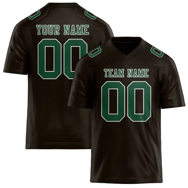 Custom Brown Green Football Jersey made by Tailorly