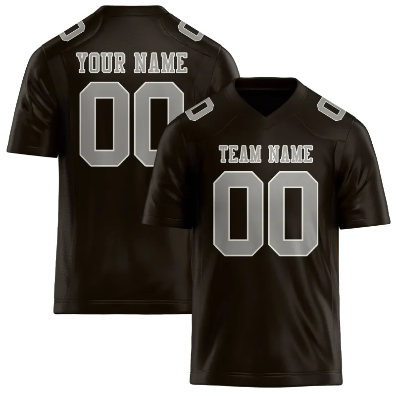 Custom Brown Gray Football Jersey made by Tailorly