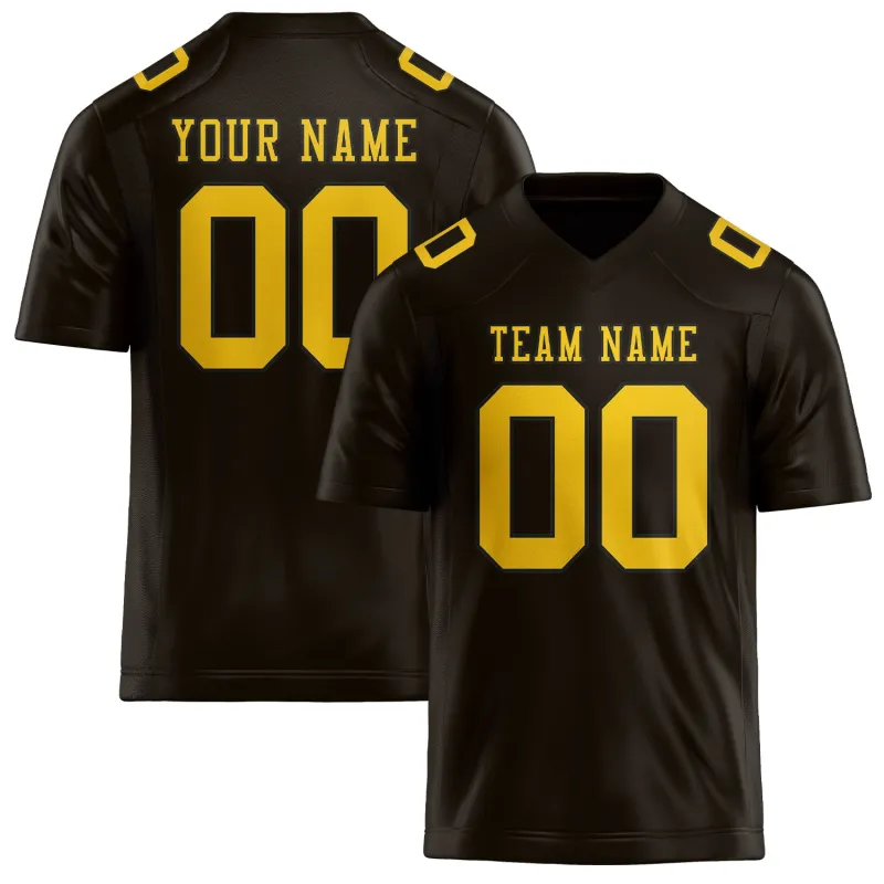 Custom Brown Gold Football Jersey made by Tailorly