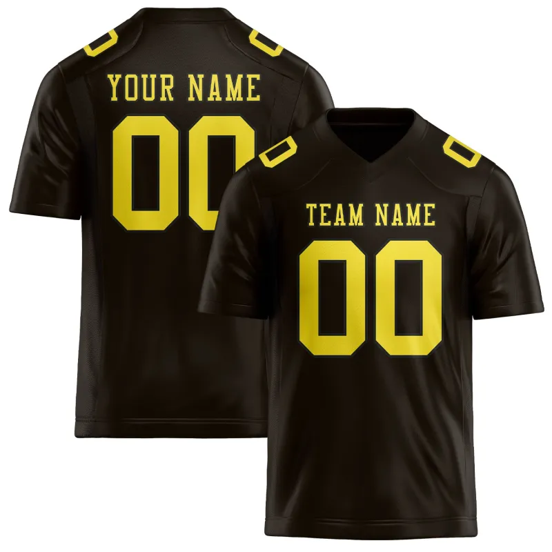 Custom Brown Light Yellow Football Jersey made by Tailorly