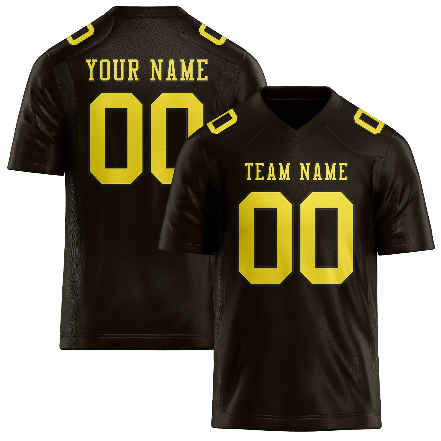 Custom Brown Light Yellow Football Jersey sold by Tailorly