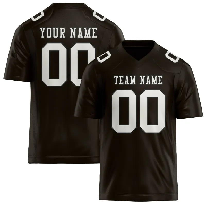 Custom Brown White Football Jersey made by Tailorly