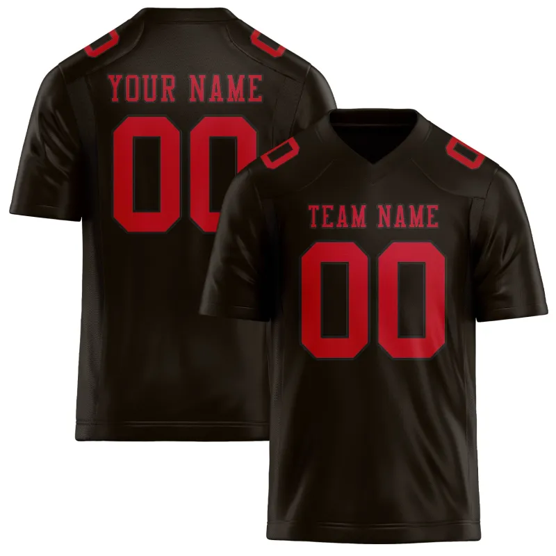 Custom Brown Red Football Jersey made by Tailorly