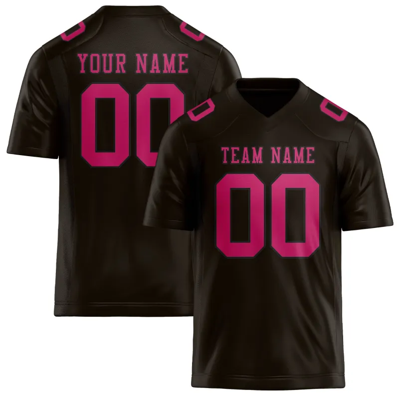 Custom Brown Pink Football Jersey made by Tailorly