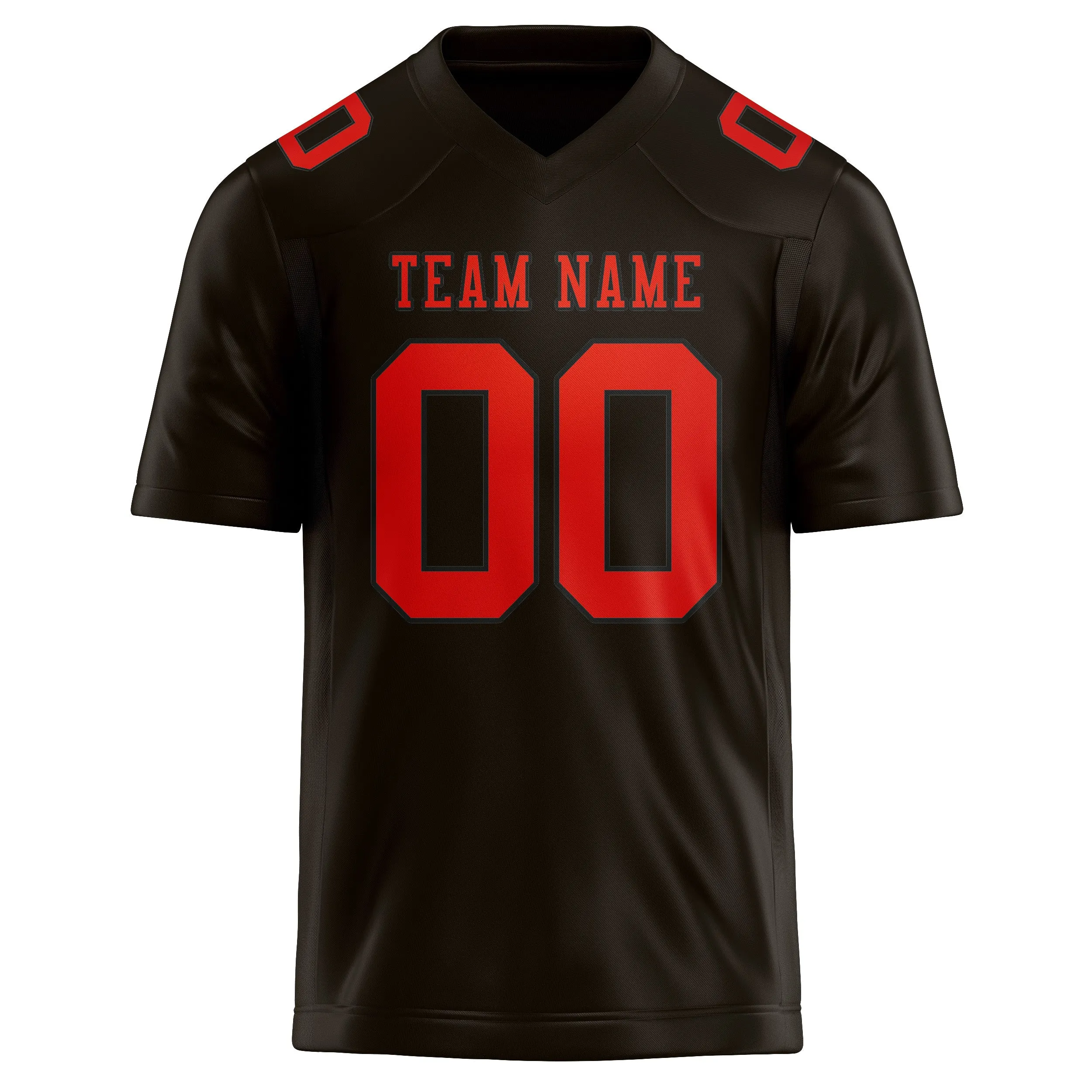 Custom Brown Orange Red Football Jersey sold by Tailorly product image thumbnail 2