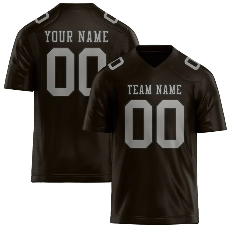 Custom Brown Gray Football Jersey made by Tailorly
