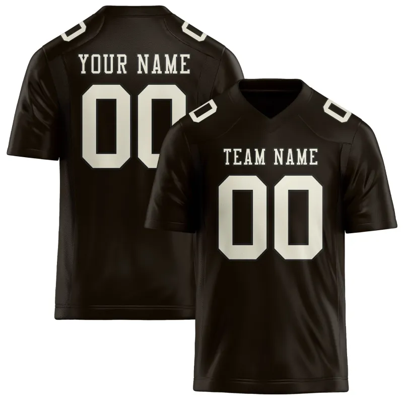 Custom Brown Cream Football Jersey made by Tailorly