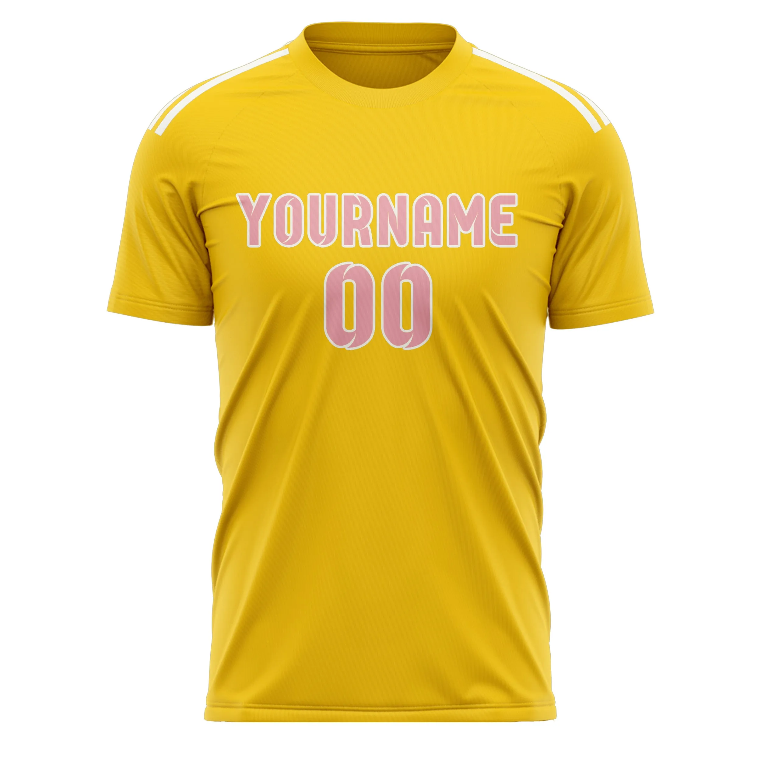 Custom Gold Light Pink Soccer Jersey sold by Tailorly product image thumbnail 2