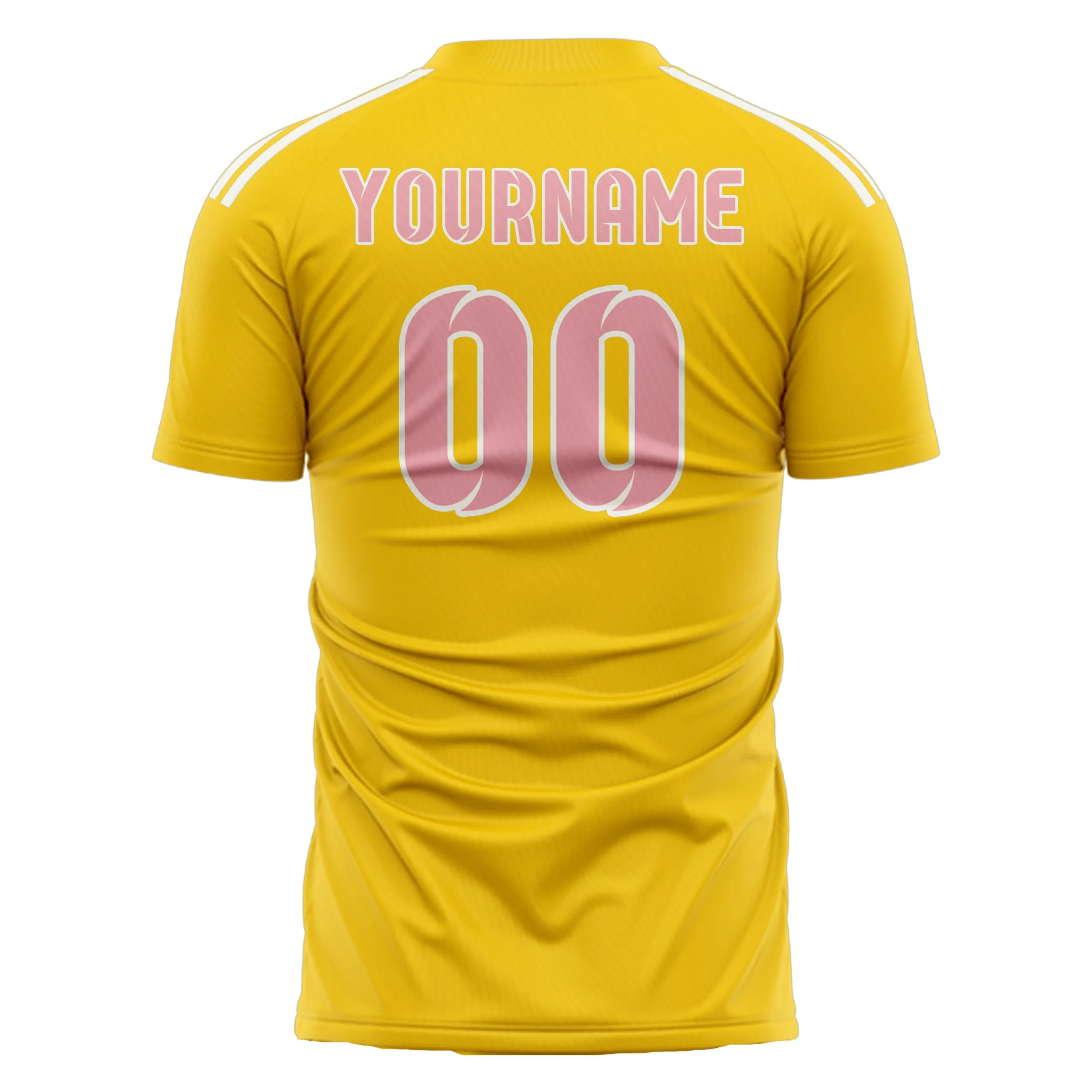Custom Gold Light Pink Soccer Jersey sold by Tailorly product image thumbnail 3