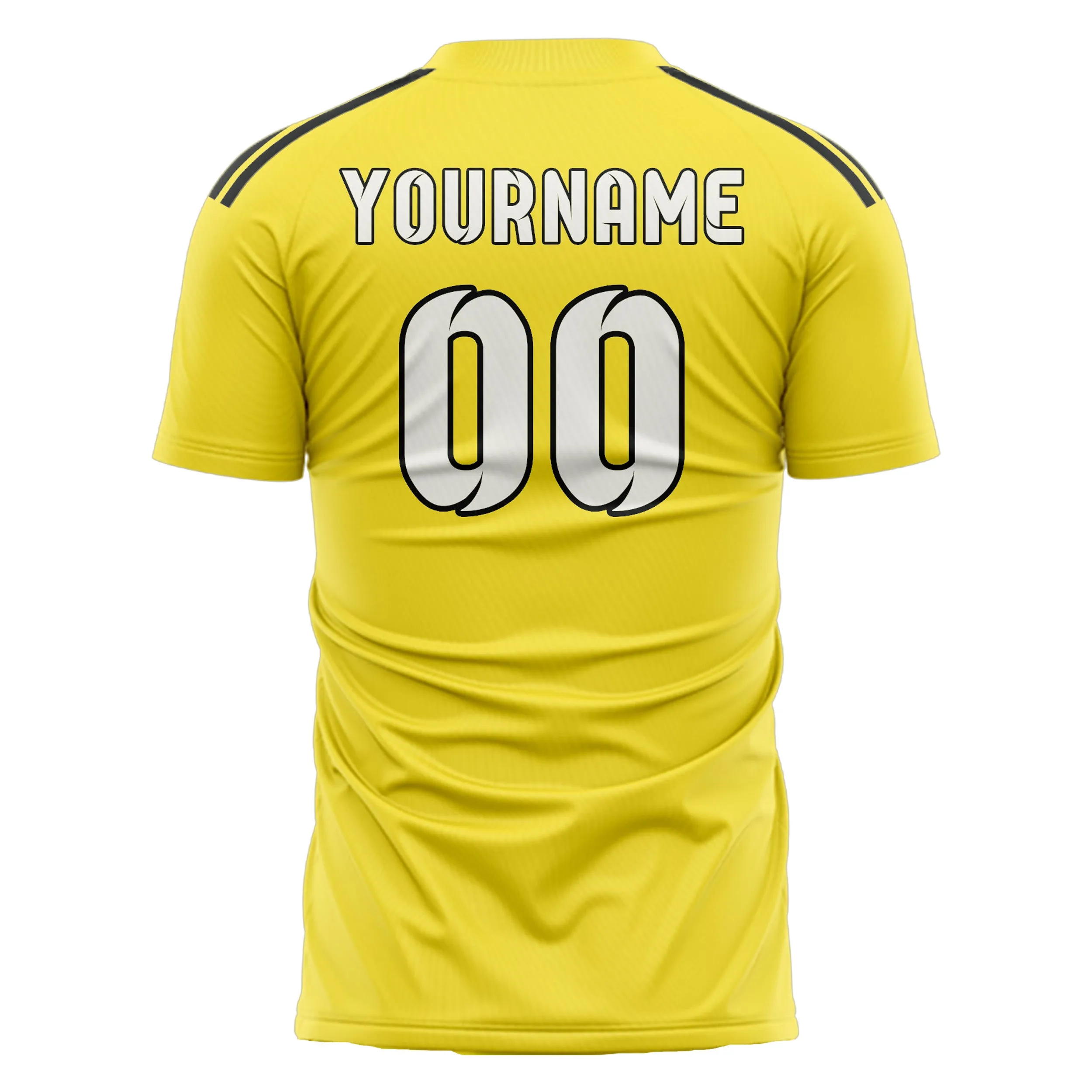 Custom Light Yellow White Soccer Jersey sold by Tailorly product image thumbnail 3