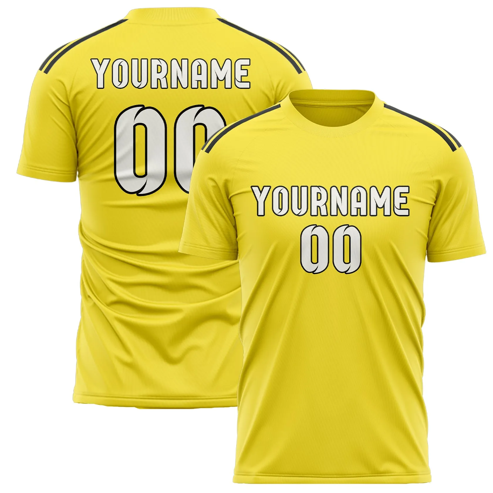 Custom Light Yellow White Soccer Jersey sold by Tailorly