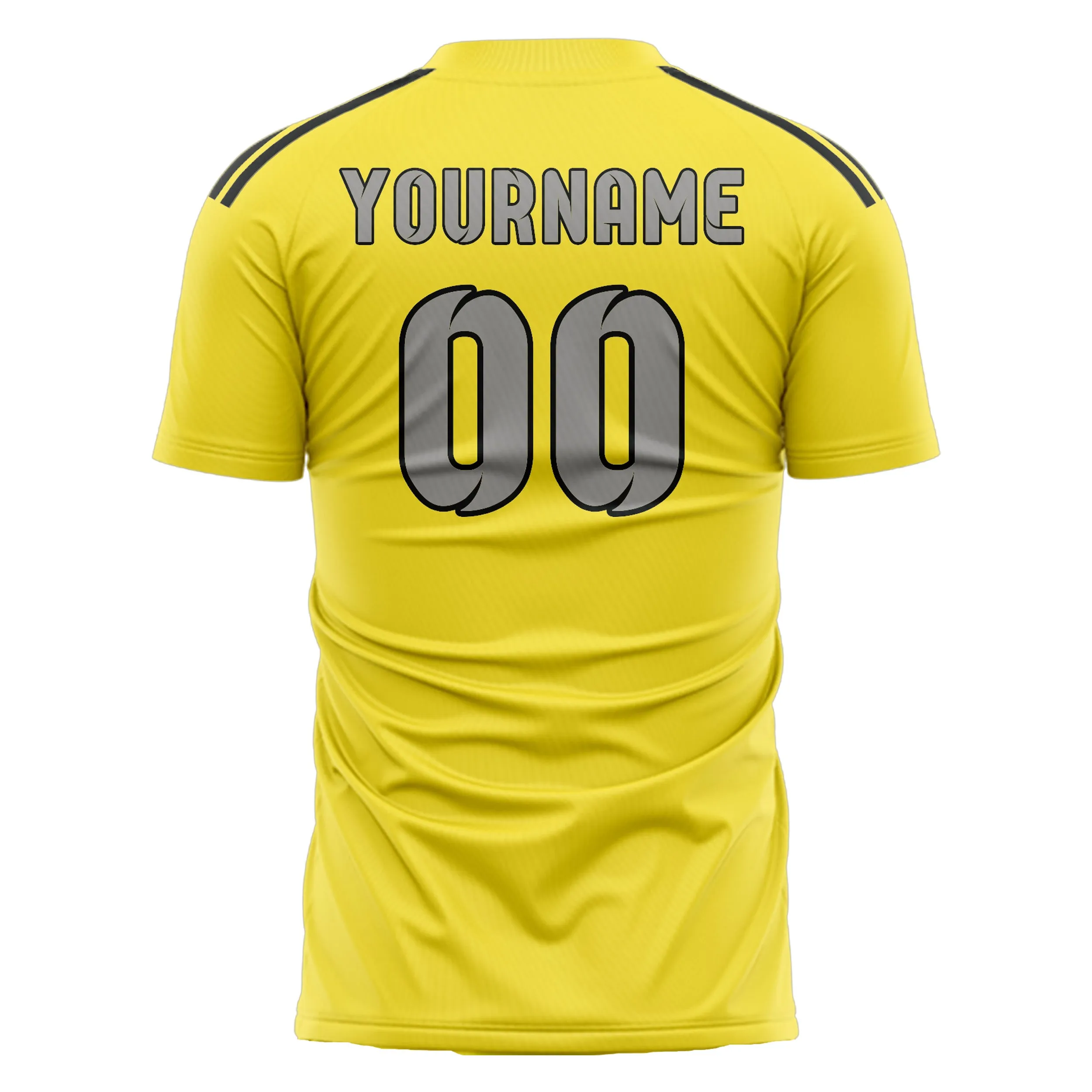 Custom Light Yellow Gray Soccer Jersey sold by Tailorly product image thumbnail 3