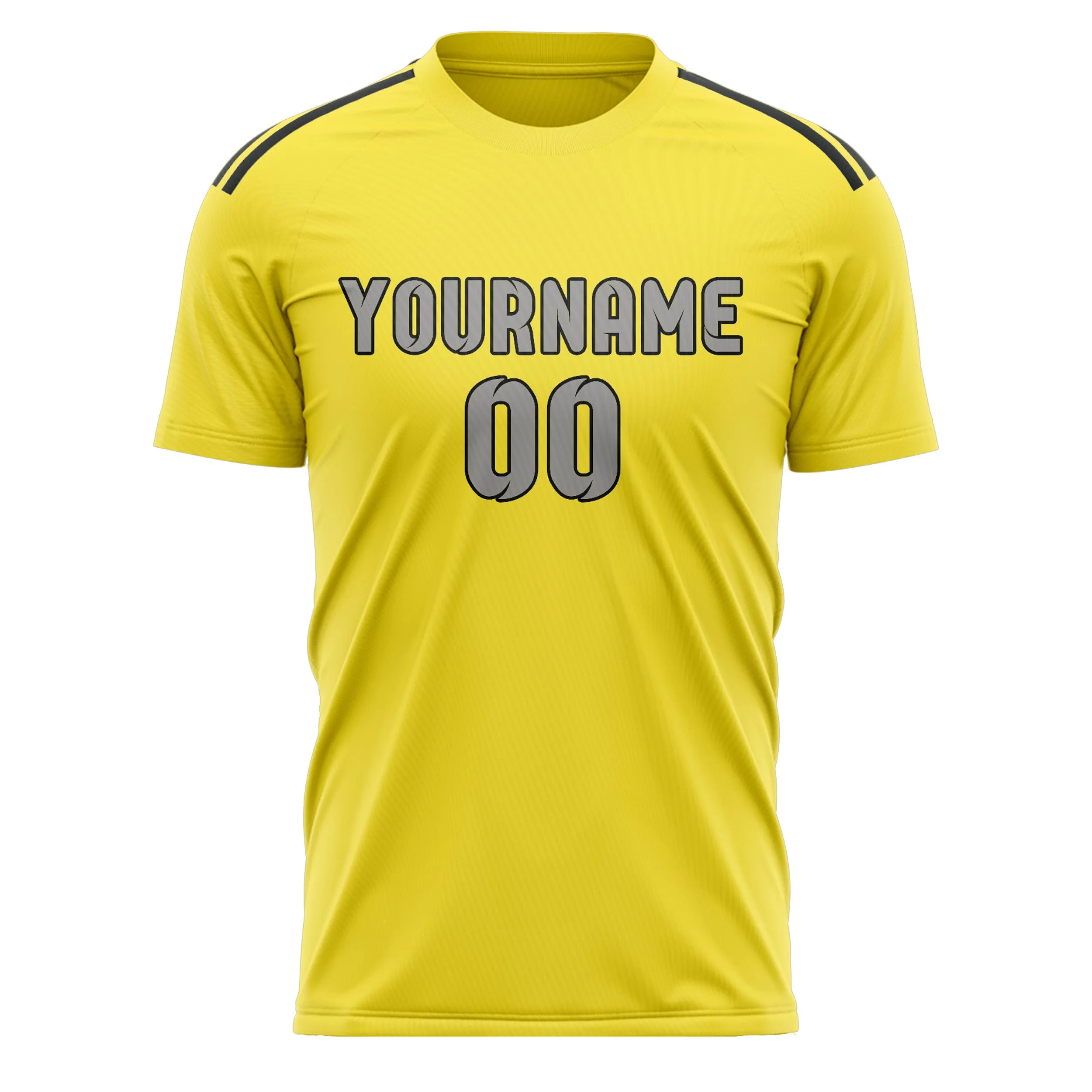 Custom Light Yellow Gray Soccer Jersey sold by Tailorly product image thumbnail 2