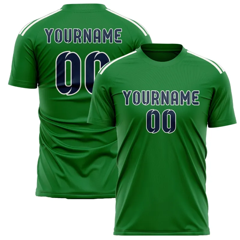 Custom Emerald Green Blue Soccer Jersey made by Tailorly